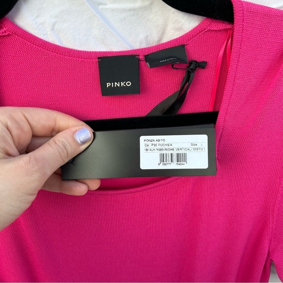 NWT Pinko Fuchsia Pink Fit and Flare Ponza Dress Size Large - Picture 6 of 8